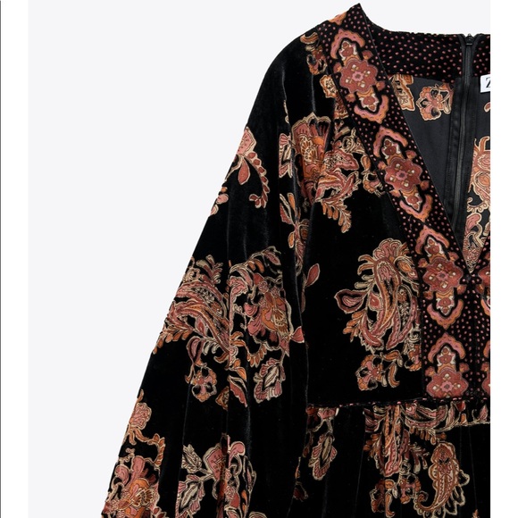 Zara velvet trim dress ✨ - Picture 7 of 14